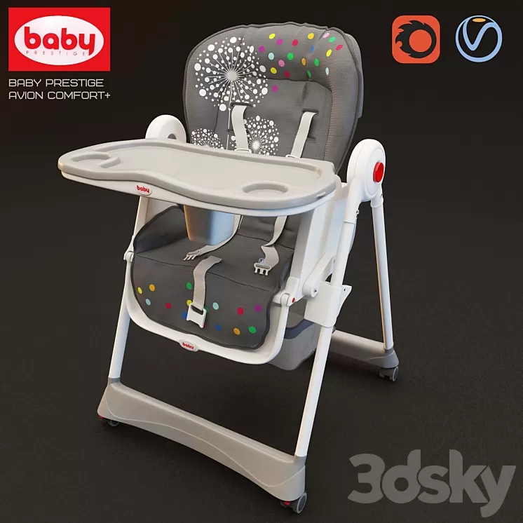 Highchair Baby Prestige Avion Comfort 3D Model Highchair Baby Prestige Avion Comfort 3D Model