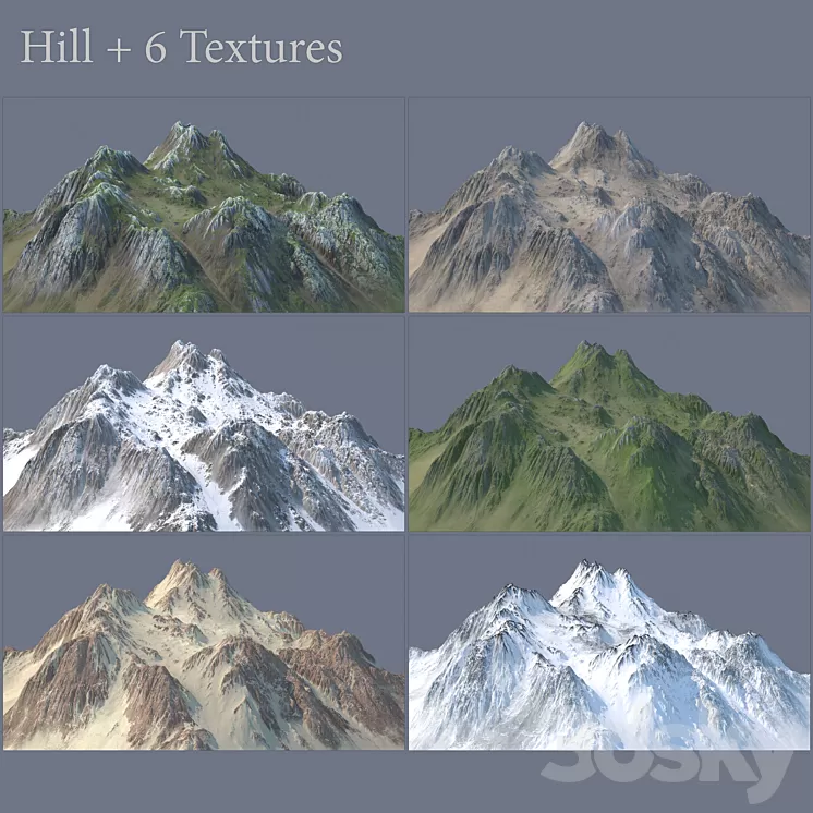 Hill (6 Textures) 3D Model