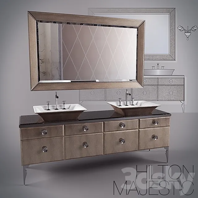 HILTON MAJESTIC vanity for bathroom 3D Model HILTON MAJESTIC vanity for bathroom 3D Model