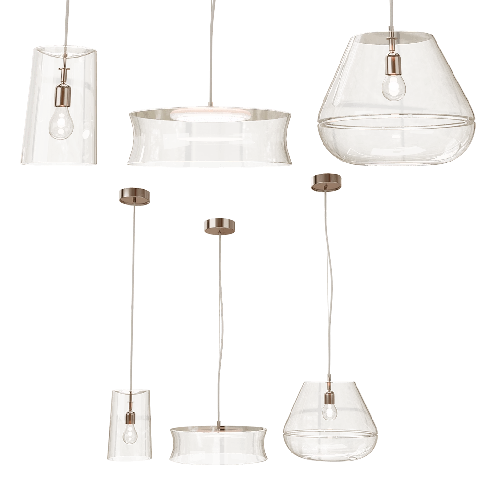 HIND RABII – Ceiling lamp 3 x 3 x 3 Glass 3D Model