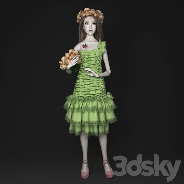 Hinge doll in the image of the flower fairies 3DModel Hinge doll in the image of the flower fairies 3DModel