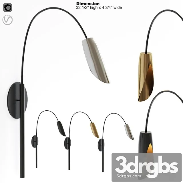 Hinkley bowery steel led wall sconce 3D Model Download Hinkley bowery steel led wall sconce 3D Model Download