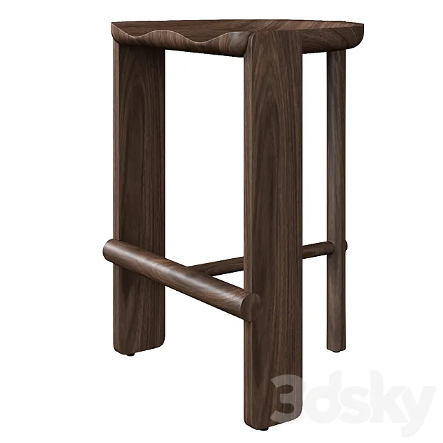 Hinterland stool designed by Daniel Boddam 3D Model Hinterland stool designed by Daniel Boddam 3D Model
