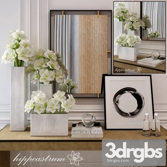 Hippeastrum Flower Decorative Set 3D Model Download Hippeastrum Flower Decorative Set 3D Model Download