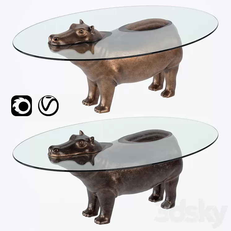 Hippo Table 01 3D Model Hippo Table 01 3D Model