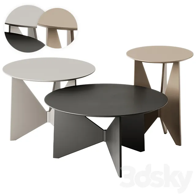 HIRU Round coffee tables by TREKU 3D Model