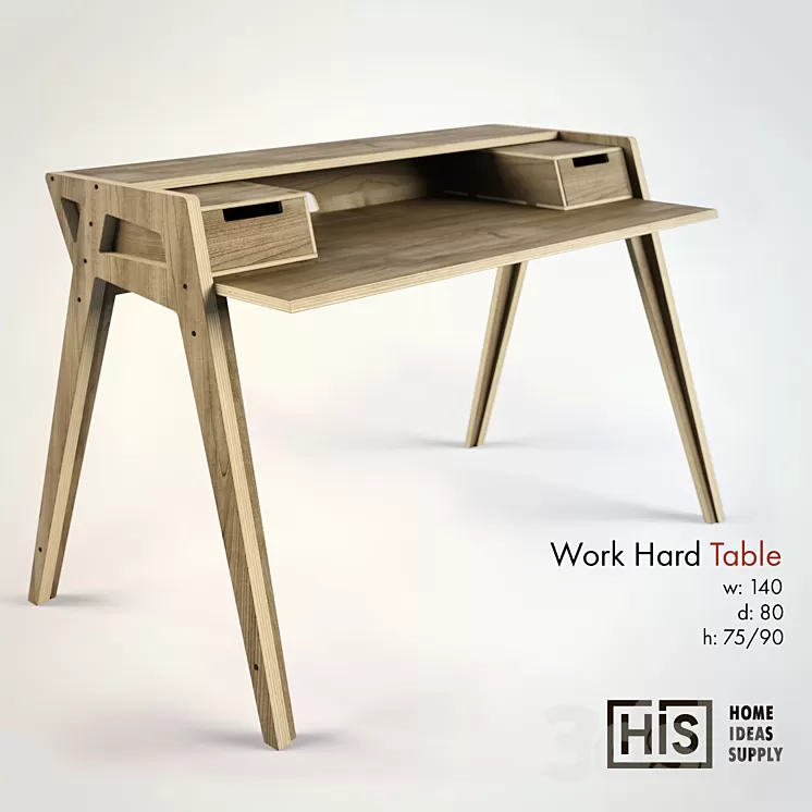 HIS – Work Hard Table 3D Model HIS – Work Hard Table 3D Model
