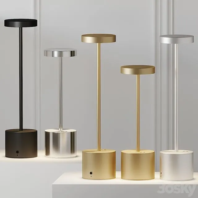 HISLE LUXCIOLE GM Table Lamp – 4 Different Metal Materials 3D Model