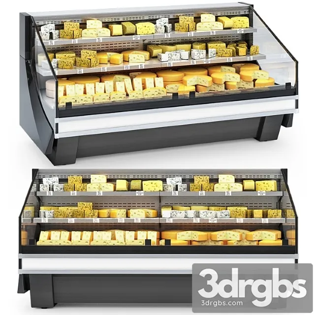 Hitline refrigerated display case with cheese 3D Model Download