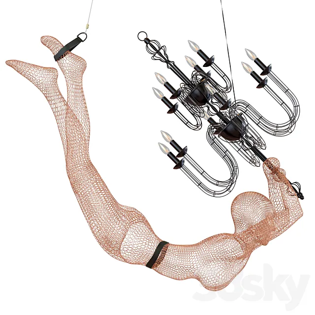 Hive Limbo Chandelier (V-Ray GGX + Corona PBR) 3D Model