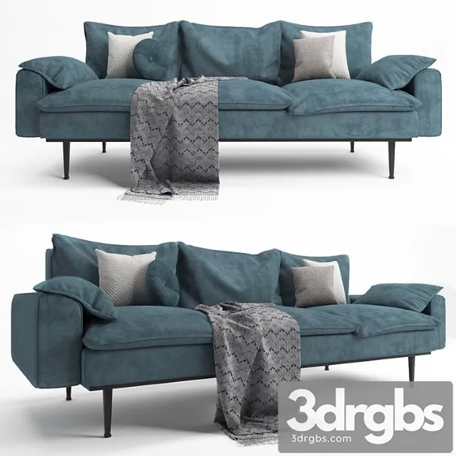 Hk Living Retro Sofa 1 3D Model Download Hk Living Retro Sofa 1 3D Model Download