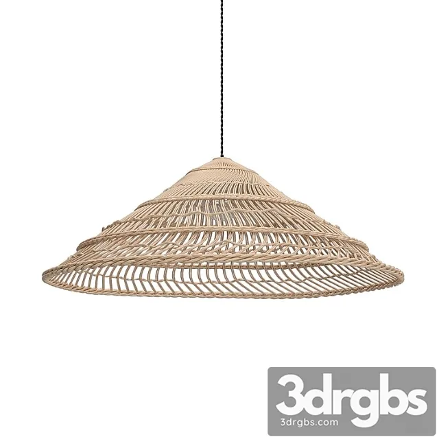 Hk living wicker hanging lamp triangle natural 3D Model Download