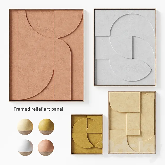 HKliving Framed relief art panel 3DModel