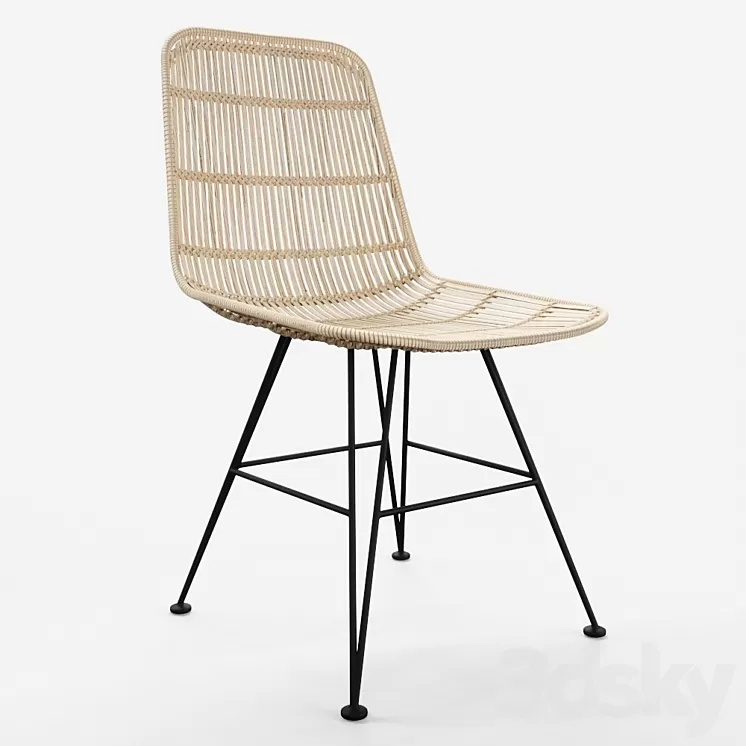 HKLiving – Rattan Dining Chair – 2 colors 3D Model