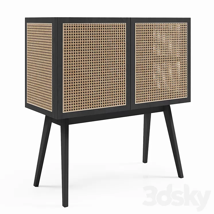 H&M Cabinet with rattan doors 3D Model H&M Cabinet with rattan doors 3D Model