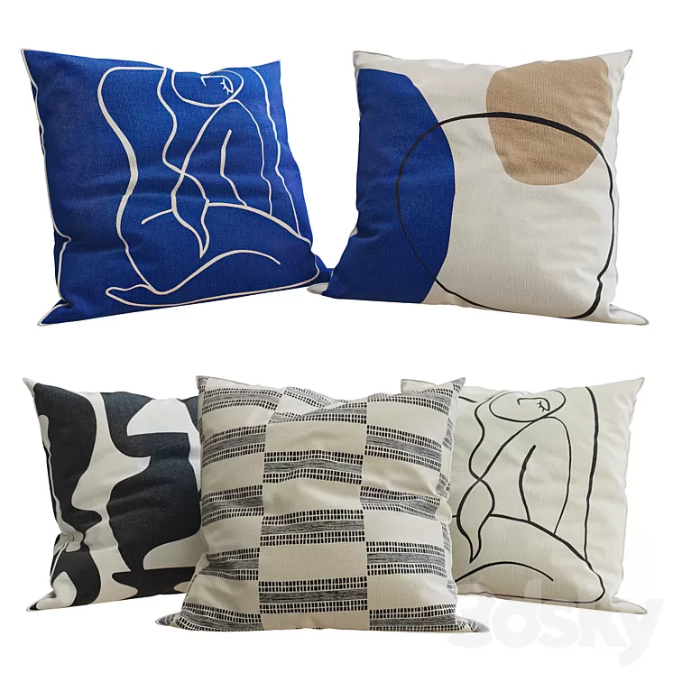 H&M Home – Decorative Pillows set 32 3D Model Free Download