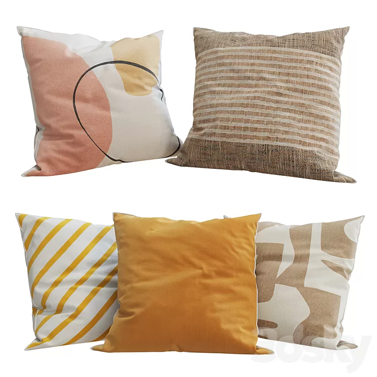 H&M Home – Decorative Pillows set 33 3D Model Free Download