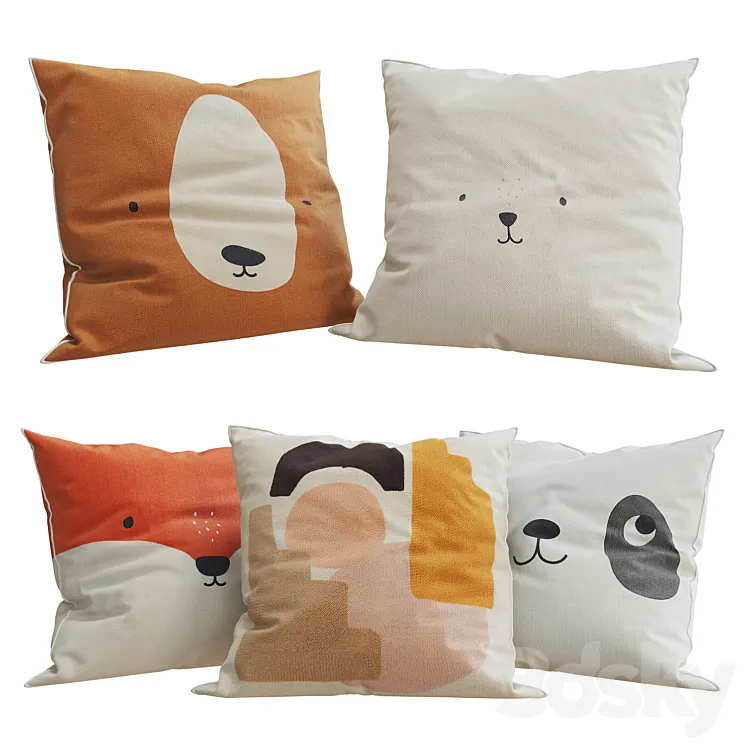 H&M Home – Decorative Pillows set 38 3D Model Free Download