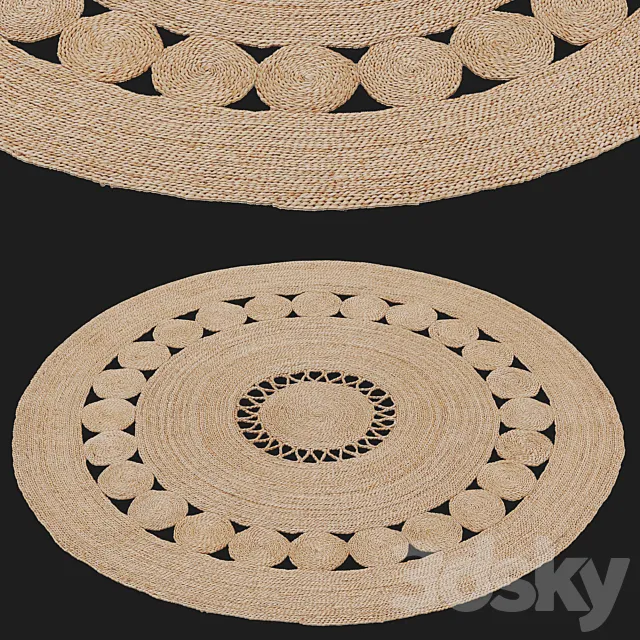 HM Home openwork jute rug 3D Model HM Home openwork jute rug 3D Model