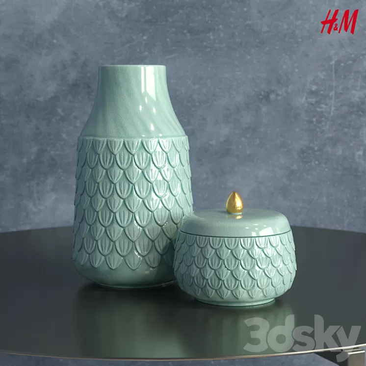 H&M Home Tall stoneware vase 3D Model