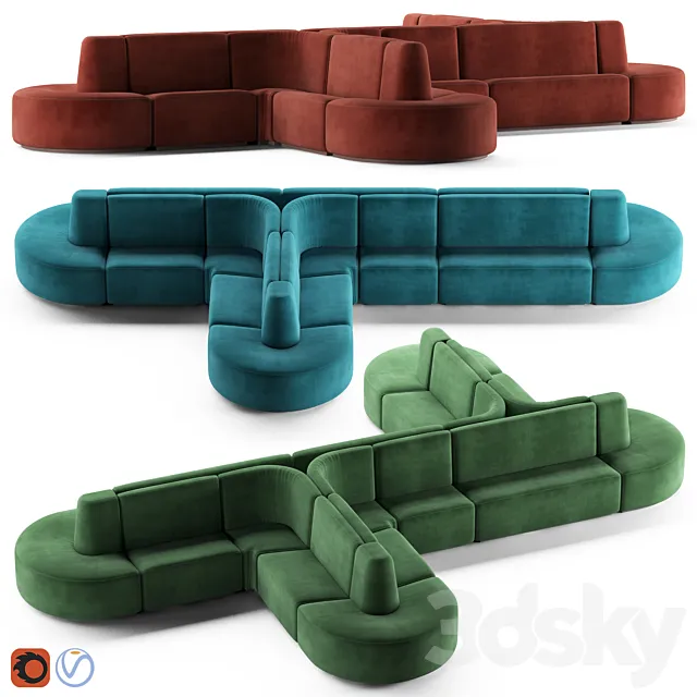 HMD INTERIORS Bistro Sofa 3D Model