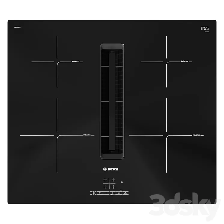 Hob with Bosch extractor hood 3D Model
