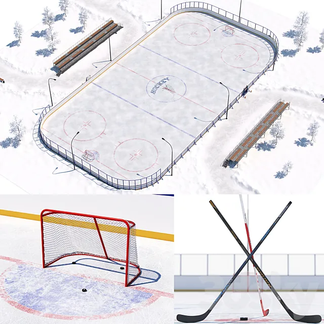 Hockey field 3DModel
