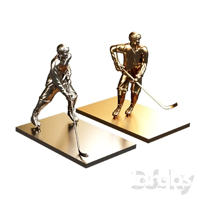 Hockey players  metal 3D Model Download