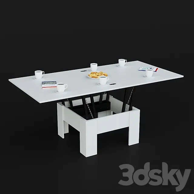 Hoff transformer table with decor 3D Model Hoff transformer table with decor 3D Model