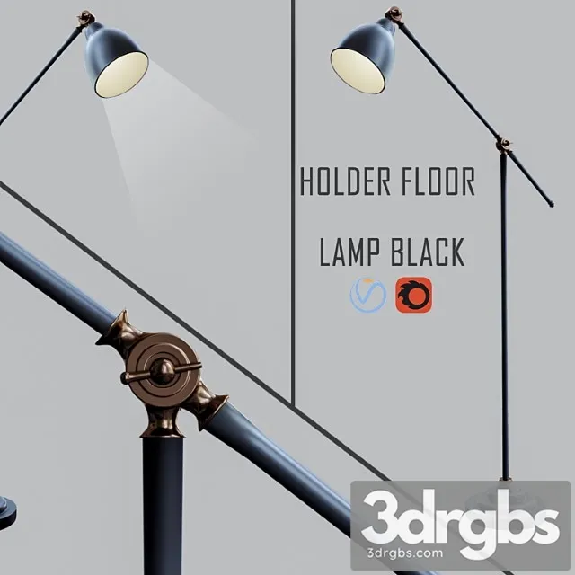 Holder Floor Lamp Black 3D Model Download