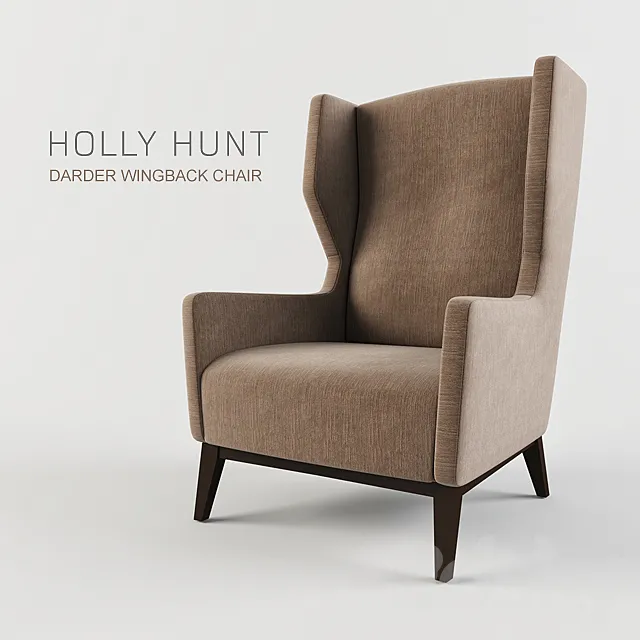 holly hunt darder wingback chair 3D Model