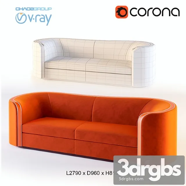 Holly hunt edie sofa 2 3D Model Download Holly hunt edie sofa 2 3D Model Download