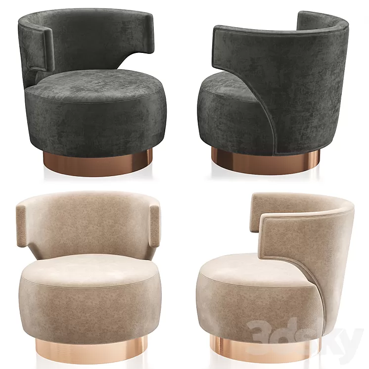 HOLLY HUNT Mesa Occasional Chair 3D Model