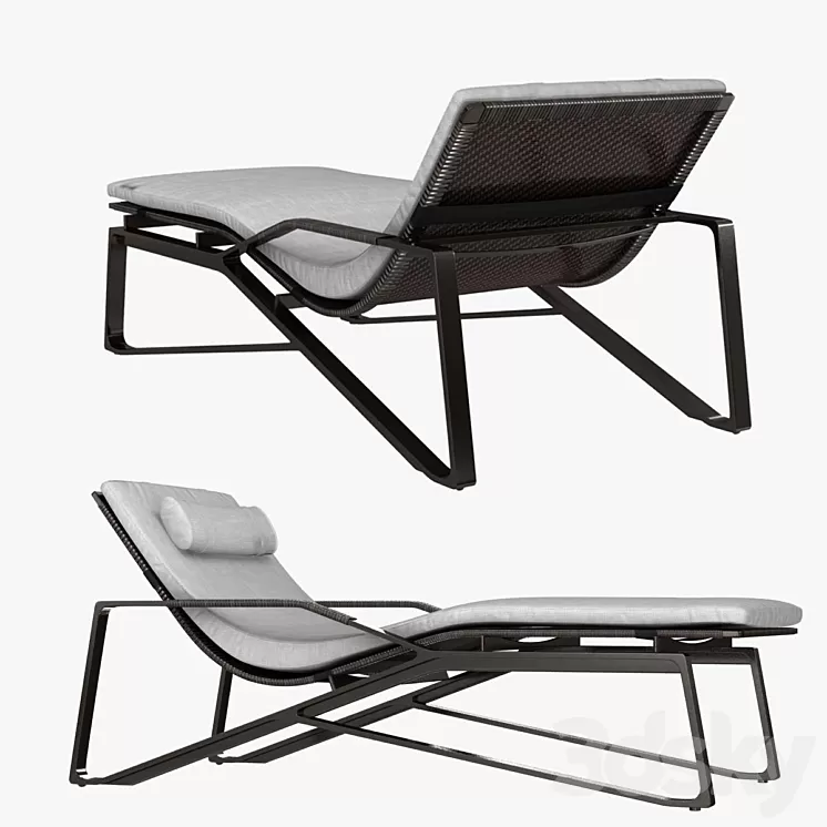 Holly hunt moray chaise 3D Model Holly hunt moray chaise 3D Model