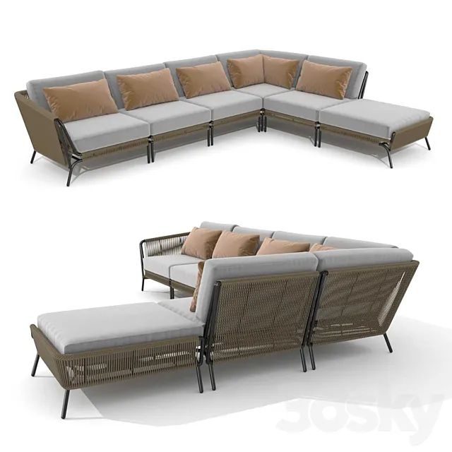 Holly hunt salamander sectional sofa 3D Model