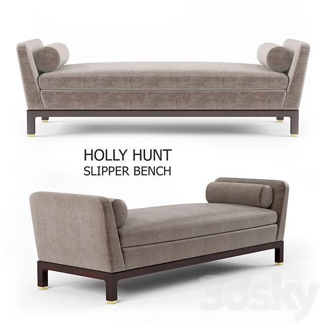 Holly Hunt SLIPPER BENCH 3D Model Holly Hunt SLIPPER BENCH 3D Model