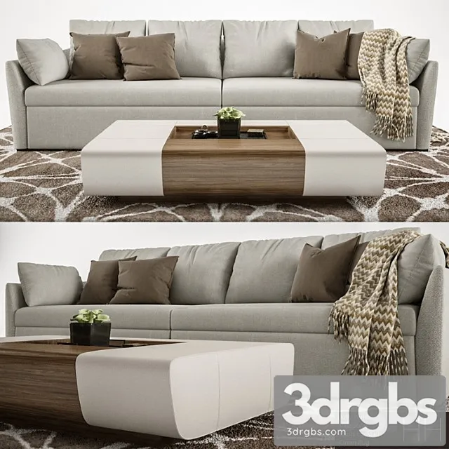 Holly Hunt Ville Sofa Oasis Cocktail Table 3D Model Download Holly Hunt Ville Sofa Oasis Cocktail Table 3D Model Download