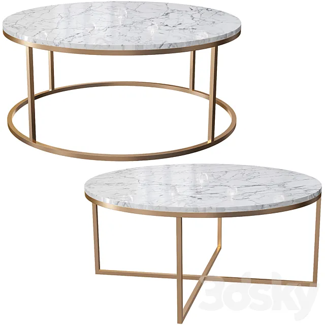 Hollywood & Round Coffee Tables 3D Model Hollywood & Round Coffee Tables 3D Model