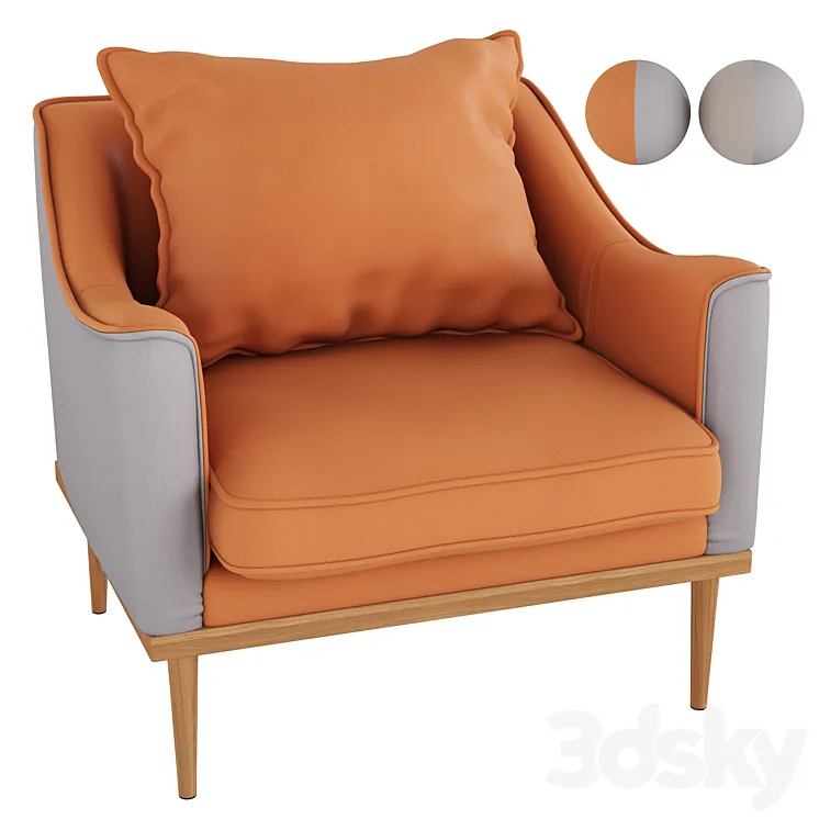 Homary-Accent Chair Leath-aire Upholstered Accent Chair Pillow Backrest 3D Model Free Download Homary-Accent Chair Leath-aire Upholstered Accent Chair Pillow Backrest 3D Model Free Download