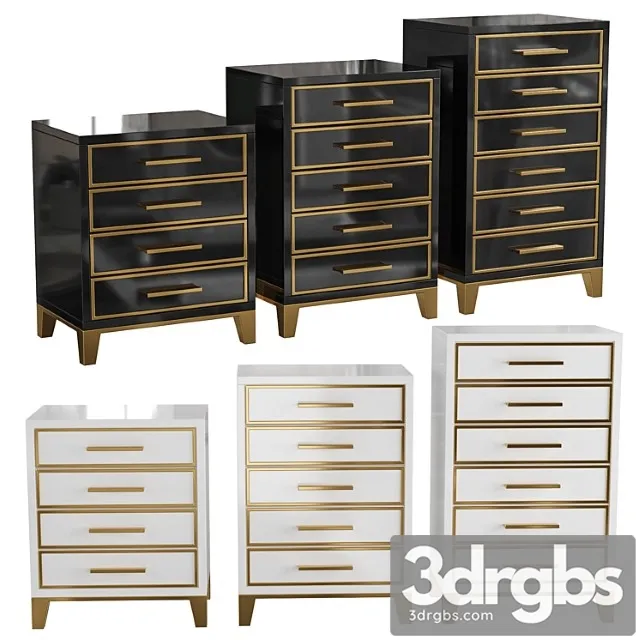 Homary Chest Of Drawers Mid Century 5 Drawer Accent Chest 3D Model Download