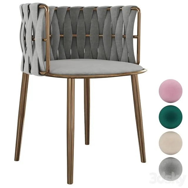 Homary-Light Gray Nordic Accent Chair Velvet Upholstered Accent Chair Round Stool 3D Model Homary-Light Gray Nordic Accent Chair Velvet Upholstered Accent Chair Round Stool 3D Model