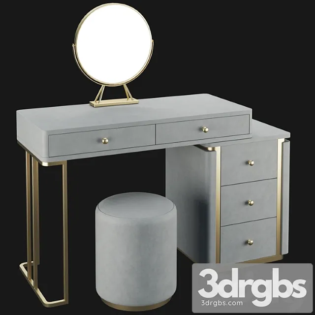 Homary Makeup Vanity Set Retracted 3D Model Download