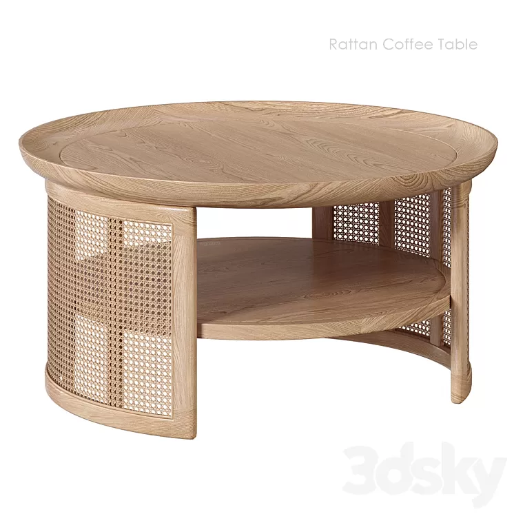Homary Rattan coffee table 3D Model Free Download Homary Rattan coffee table 3D Model Free Download