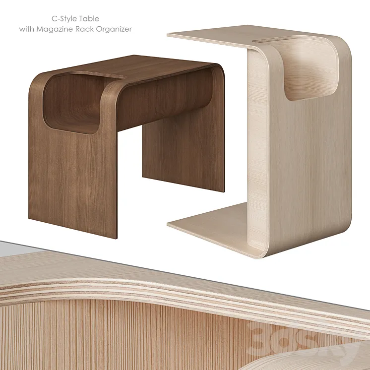 Homary Side table C-Style 3D Model Free Download