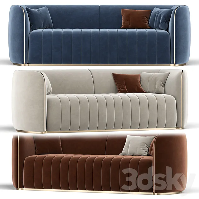Homary Upholstered Sofa 3D Model Homary Upholstered Sofa 3D Model