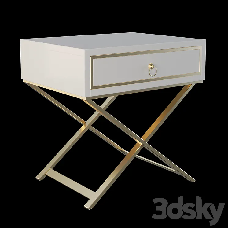 Homary White Nightstand X Shaped 3D Model Free Download Homary White Nightstand X Shaped 3D Model Free Download