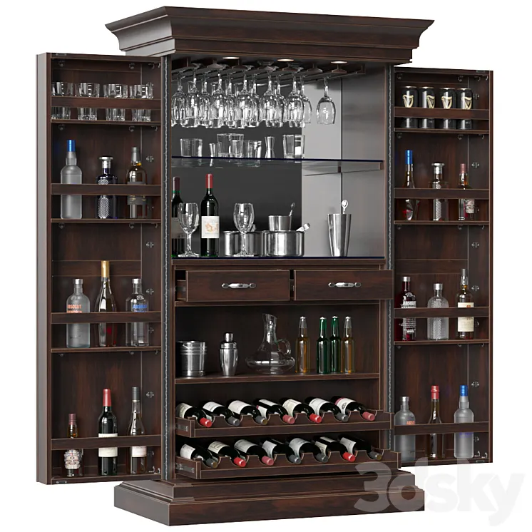 Home Bar Cabinet 3D Model Free Download Home Bar Cabinet 3D Model Free Download