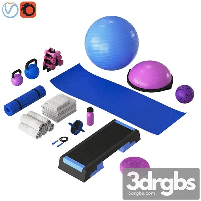Home fitness set 3D Model Download