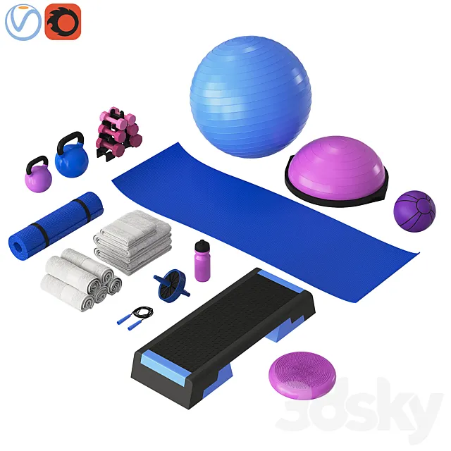 Home fitness set 3DModel