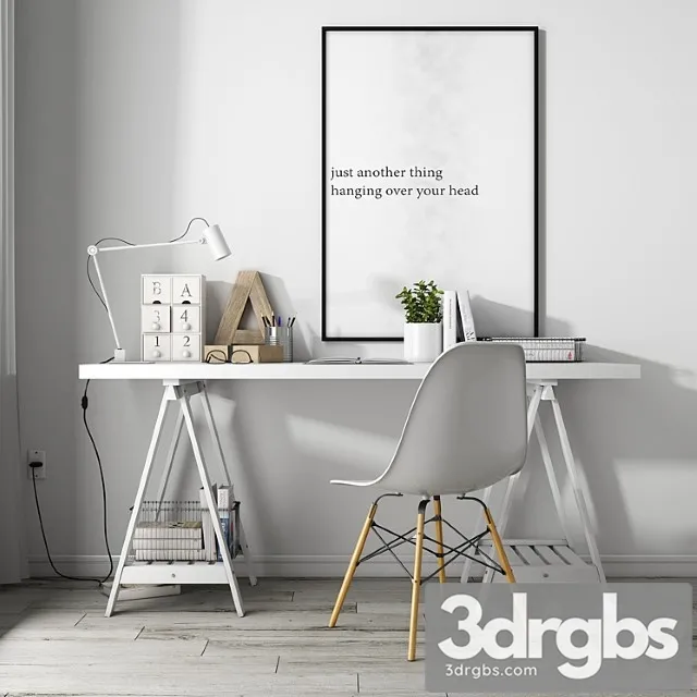 Home Office Set 02 3D Model Download